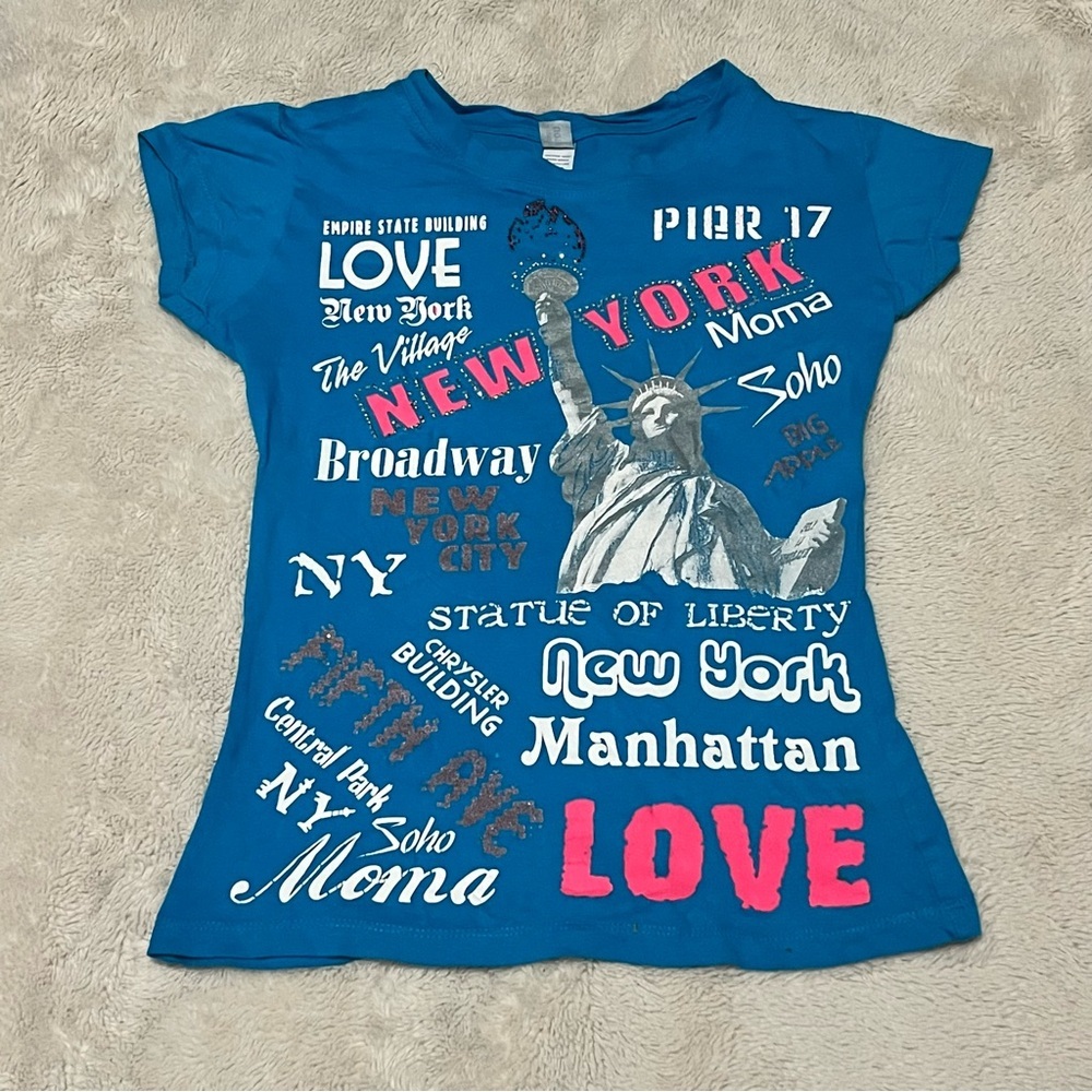 Vibrant Blue New York Love Tee Short Sleeve